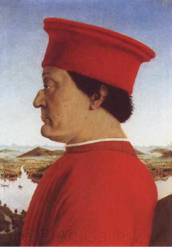 Piero della Francesca Portrait of Duke Frederico da Montefello and Battista Sfozza Norge oil painting art